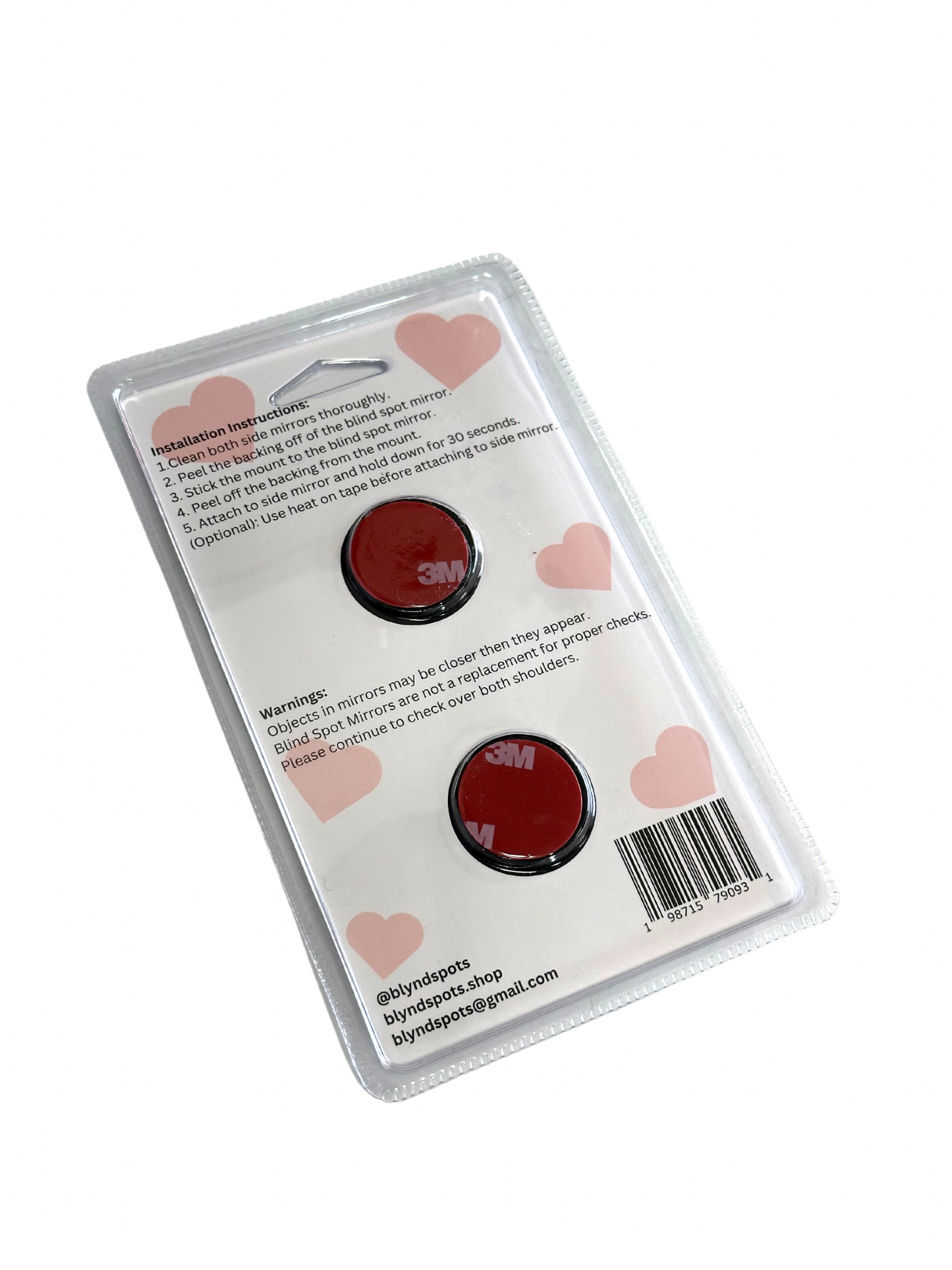 Heart-Shaped Blind Spot Mirror Set